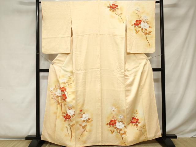 平和屋着物■訪問着 枝花文 暈し染め 金彩 正絹 逸品 CABC0369ev
