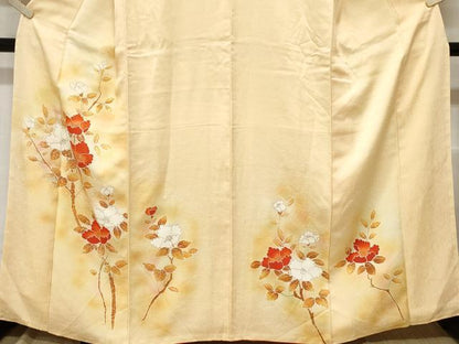 平和屋着物■訪問着 枝花文 暈し染め 金彩 正絹 逸品 CABC0369ev