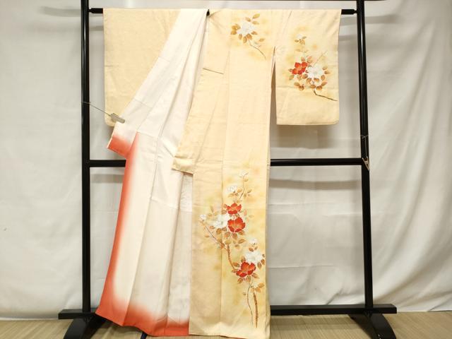 平和屋着物■訪問着 枝花文 暈し染め 金彩 正絹 逸品 CABC0369ev