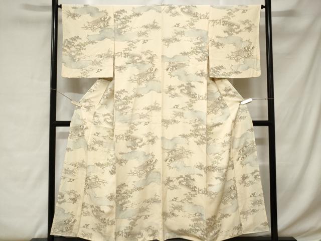 平和屋着物■上質な小紋 雲取り風景文 正絹 逸品 CABC0376ev