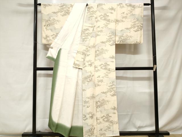 平和屋着物■上質な小紋 雲取り風景文 正絹 逸品 CABC0376ev