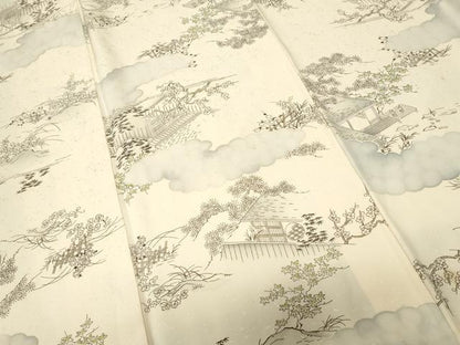 平和屋着物■上質な小紋 雲取り風景文 正絹 逸品 CABC0376ev