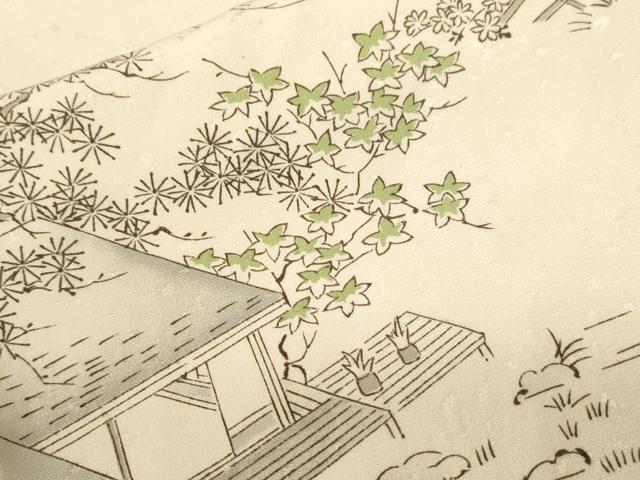平和屋着物■上質な小紋 雲取り風景文 正絹 逸品 CABC0376ev