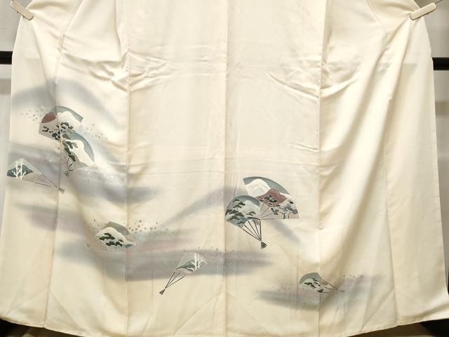 平和屋着物■訪問着 扇面枝松文 箔散らし 暈し染め 金彩 正絹 逸品 CABC0380ev