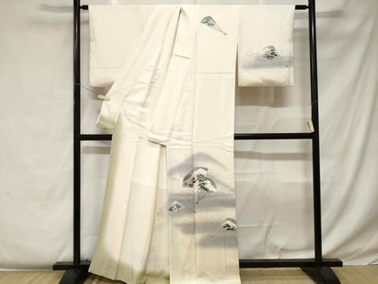 平和屋着物■訪問着 扇面枝松文 箔散らし 暈し染め 金彩 正絹 逸品 CABC0380ev