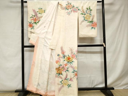 平和屋着物■訪問着 刺繍 枝花文 金彩 正絹 逸品 CABC0414ev