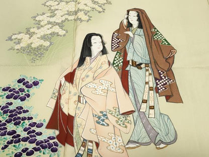 平和屋着物■訪問着 作家物 人物文 万寿菊 暈し染め 正絹 逸品 CABC0420ev