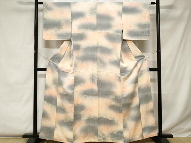 平和屋着物■上質な小紋 樹林文 暈し染め 正絹 逸品 CABC0434ev