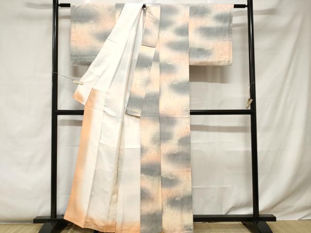平和屋着物■上質な小紋 樹林文 暈し染め 正絹 逸品 CABC0434ev