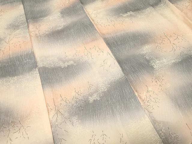 平和屋着物■上質な小紋 樹林文 暈し染め 正絹 逸品 CABC0434ev