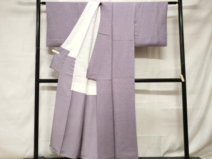 平和屋着物■上質な色無地 堅牢染め 霞地紋 半色 反端付き 正絹 逸品 CABC0440ev