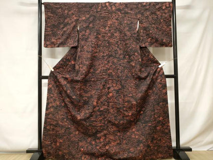 平和屋着物■上質な小紋 御所解文 黒地 正絹 逸品 CABC0448ev