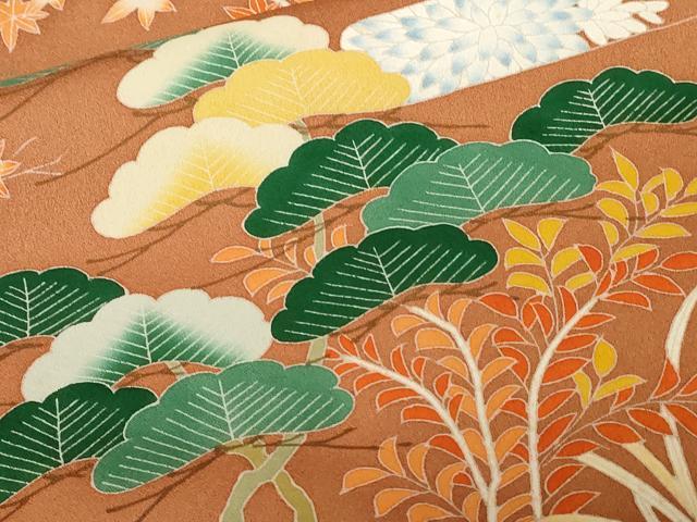 平和屋着物■訪問着 松竹梅風景文 正絹 逸品 CABC0450ev