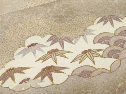 平和屋着物■訪問着 刺繍 雲取り吉祥花文 金彩 正絹 逸品 CABC0454ev