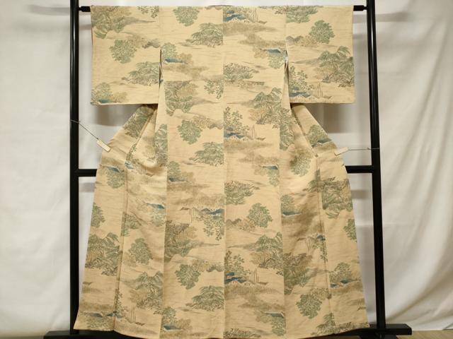 平和屋着物■上質な小紋 御所土器文 鬼しぼ縮緬 正絹 逸品 CABC0458ev