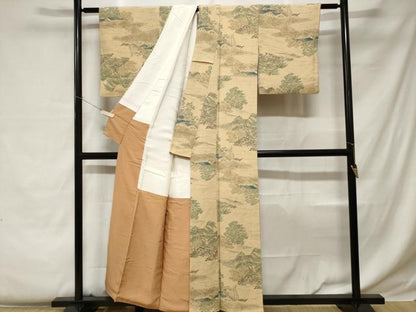 平和屋着物■上質な小紋 御所土器文 鬼しぼ縮緬 正絹 逸品 CABC0458ev