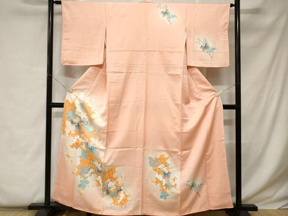 平和屋着物■訪問着 刺繍 枝花文 シルエット 暈し染め 正絹 逸品 CABC0506ev