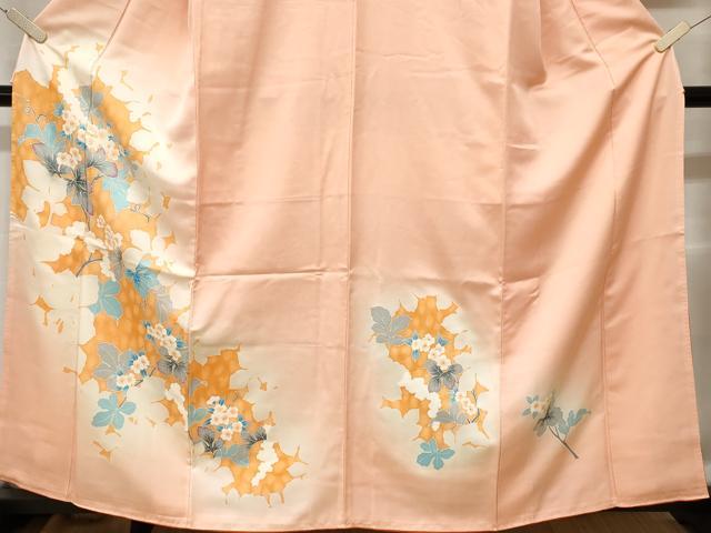 平和屋着物■訪問着 刺繍 枝花文 シルエット 暈し染め 正絹 逸品 CABC0506ev
