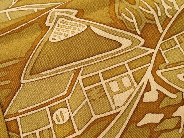 平和屋着物■上質な小紋 風景文 正絹 逸品 CABC0524ev