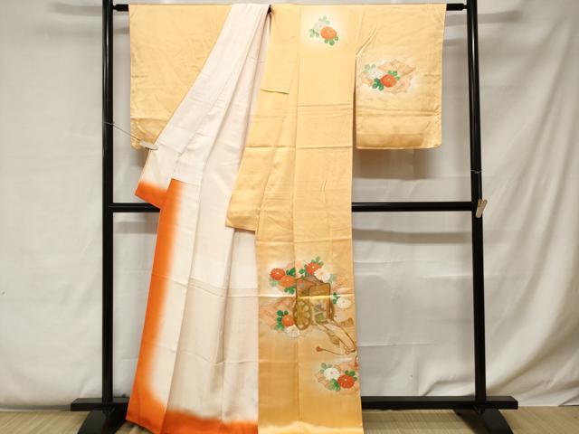 平和屋着物■訪問着 七宝御所車花文 暈し染め 金彩 やまと誂製 正絹 逸品 CABC0526ev