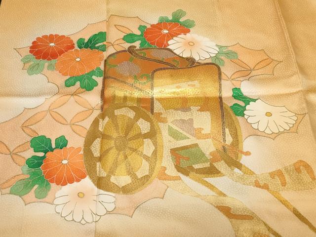 平和屋着物■訪問着 七宝御所車花文 暈し染め 金彩 やまと誂製 正絹 逸品 CABC0526ev