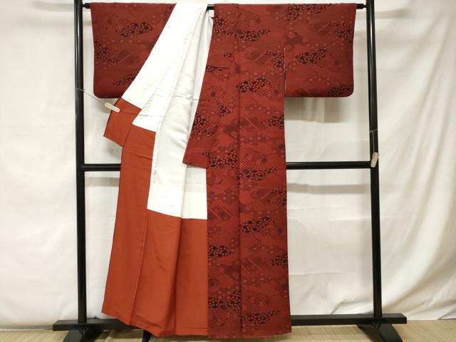 平和屋着物■上質な小紋 仕覆 花唐草文 金彩 正絹 逸品 CABC0530ev