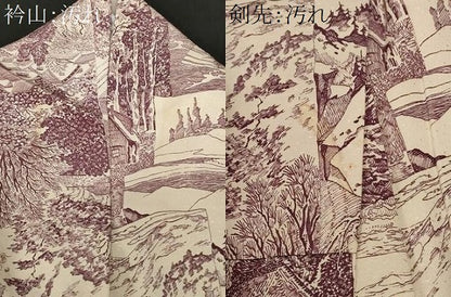 平和屋着物■上質な小紋 切嵌風景文 正絹 逸品 CABC0534ev