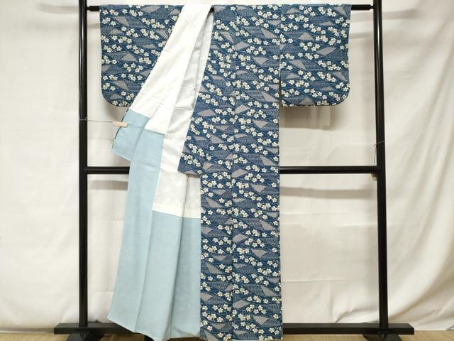 平和屋着物■上質な小紋 舞花文 正絹 逸品 CABC0535ev