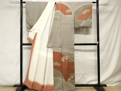 平和屋着物■訪問着 刺繍 地紙枝椿文 金糸 正絹 逸品 CABC0536ev