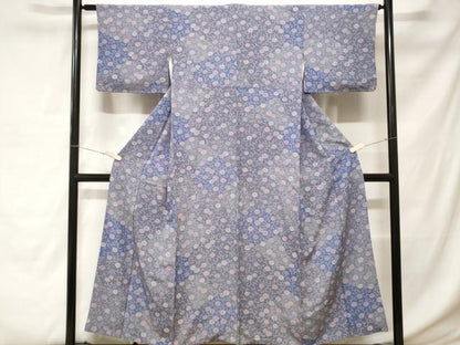 平和屋着物■上質な小紋　切嵌花唐草文　正絹　逸品　CABC0590ev