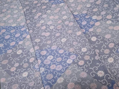 平和屋着物■上質な小紋　切嵌花唐草文　正絹　逸品　CABC0590ev