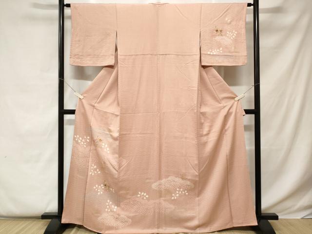 平和屋着物■訪問着 刺繍 絞り 雲取り草花文 金彩 正絹 逸品 CABC0594ev