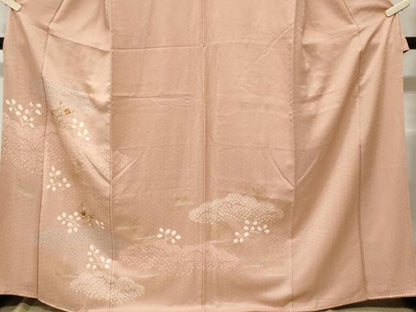 平和屋着物■訪問着 刺繍 絞り 雲取り草花文 金彩 正絹 逸品 CABC0594ev