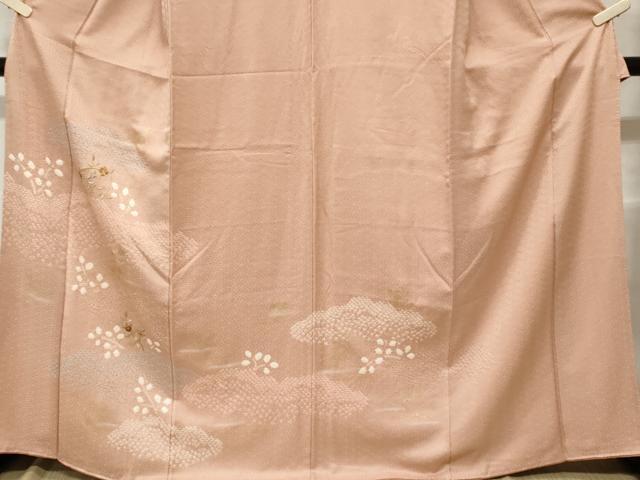 平和屋着物■訪問着 刺繍 絞り 雲取り草花文 金彩 正絹 逸品 CABC0594ev