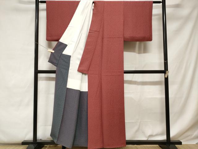 平和屋着物■上質な小紋 籠目花間道 正絹 逸品 CABC0598ev