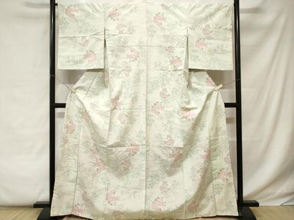 平和屋着物■上質な紬　枝花丸文　正絹　逸品　CABC0604ev