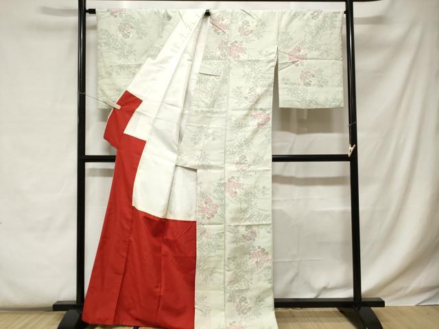 平和屋着物■上質な紬　枝花丸文　正絹　逸品　CABC0604ev