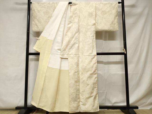 平和屋着物■上質な紬　更紗花唐草文　正絹　逸品　CABC0610ev