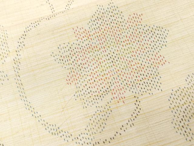 平和屋着物■上質な紬　更紗花唐草文　正絹　逸品　CABC0610ev