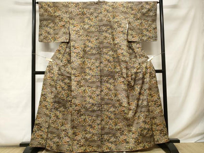 平和屋着物■上質な小紋 七宝草花文 正絹 逸品 CABC0612ev