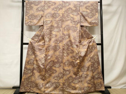 平和屋着物■上質な小紋 草花文 金彩 正絹 逸品 CABC0616ev