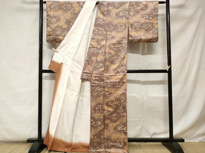 平和屋着物■上質な小紋 草花文 金彩 正絹 逸品 CABC0616ev