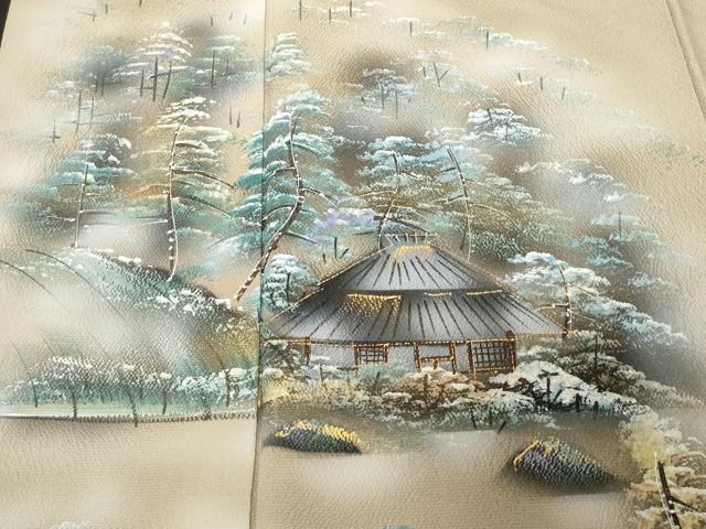 平和屋着物■訪問着 風景文 暈し染め 金彩 正絹 逸品 CABC0622ev