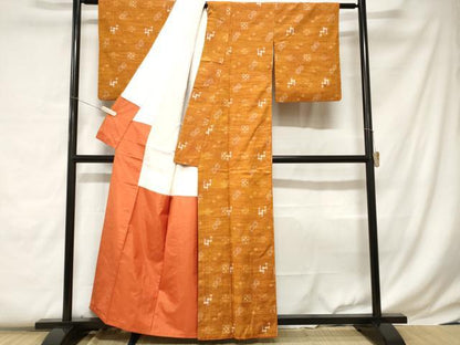 平和屋着物■上質な紬　絵絣文様　正絹　逸品　CABC0667ev
