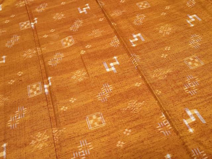 平和屋着物■上質な紬　絵絣文様　正絹　逸品　CABC0667ev