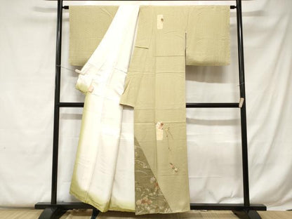 平和屋着物■訪問着 刺繍 枝橘花文 金彩 正絹 逸品 未使用 CABC0673ev