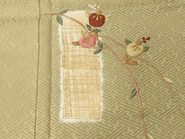 平和屋着物■訪問着 刺繍 枝橘花文 金彩 正絹 逸品 未使用 CABC0673ev