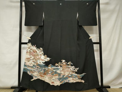 平和屋着物■豪華黒留袖　御所解文　暈し染め　金彩　正絹　逸品　CABC0679ev