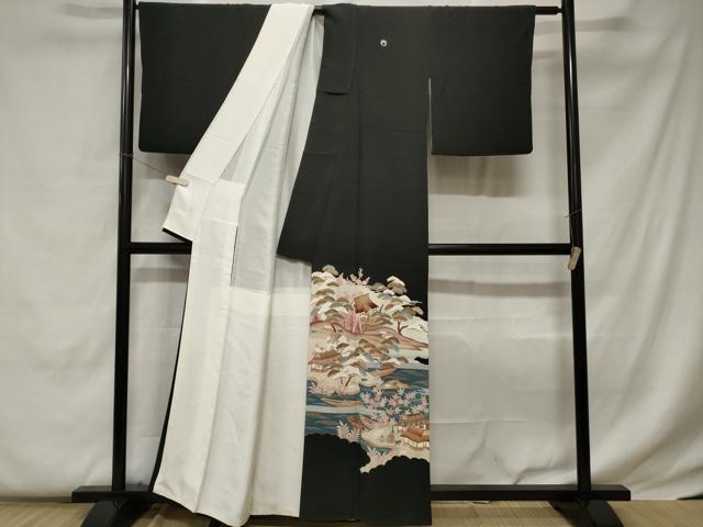 平和屋着物■豪華黒留袖　御所解文　暈し染め　金彩　正絹　逸品　CABC0679ev