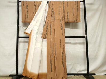 平和屋着物■上質な小紋 更紗花文 金彩 鬼しぼ縮緬 正絹 逸品 CABC0683ev